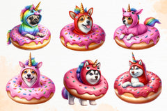 Dog Unicorn And Donut Clipart Bundle - CraftNest - Digital Crafting and Art