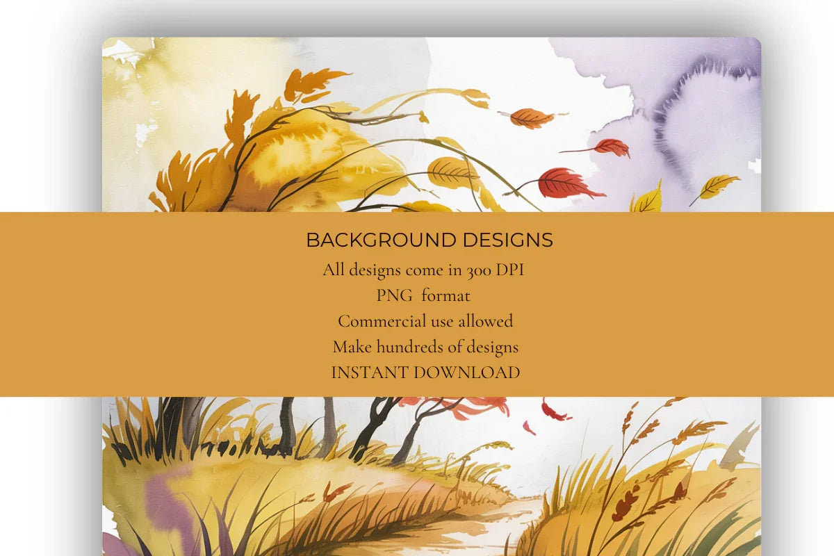 Windy Autumn Scenes Background Papers - CraftNest - Digital Crafting and Art