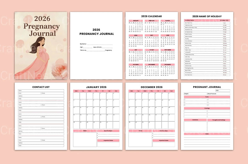 Pregnancy KDP Journal: Track Your Journey - CraftNest - Digital Crafting and Art