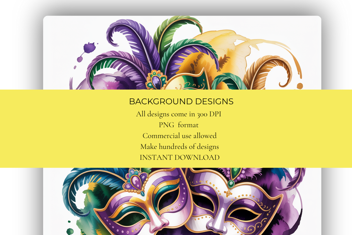 Mardi Gras Masks Background Papers