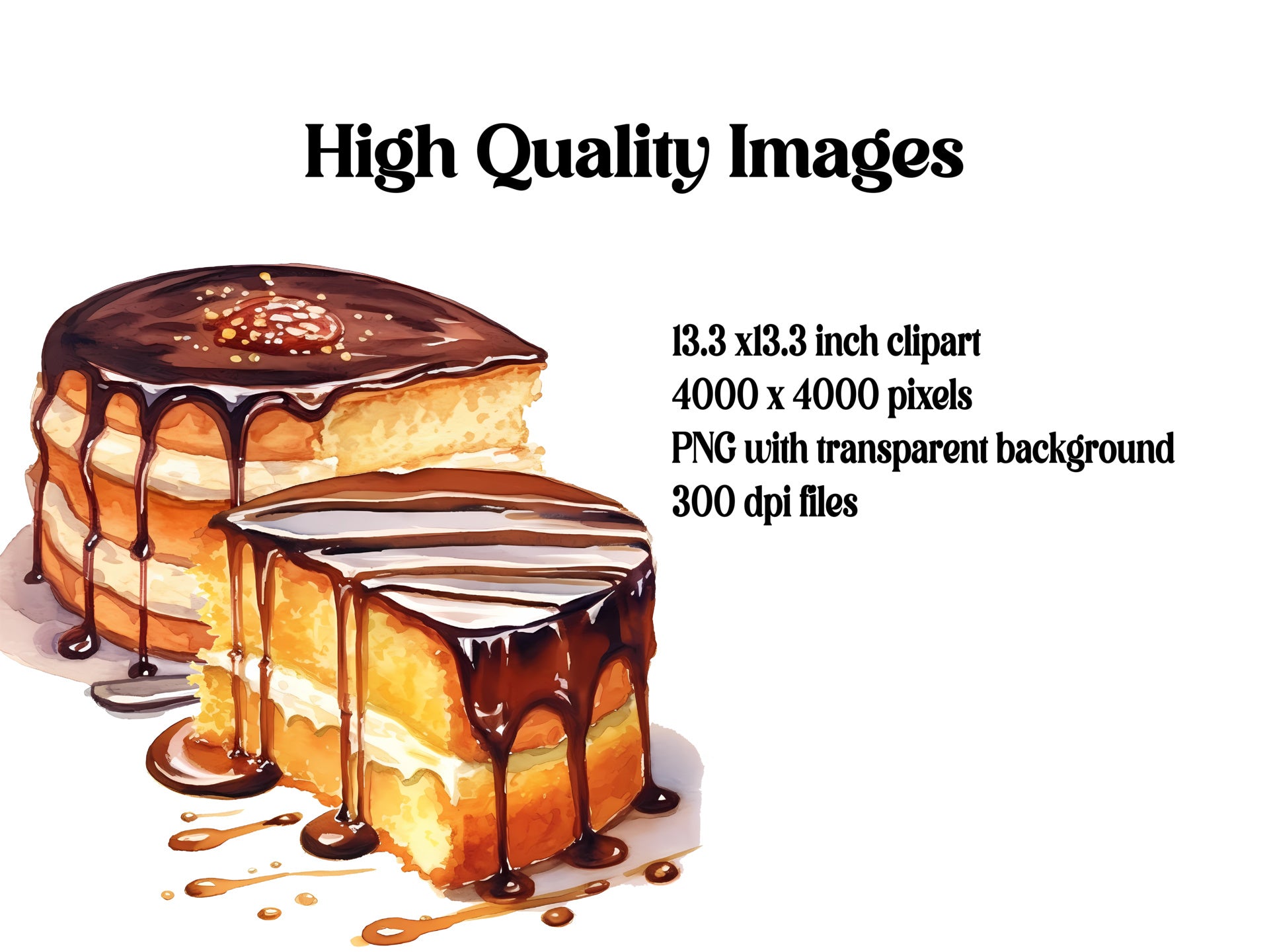 Boston Cream Pie Cakes Clipart - CraftNest