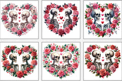 Valentine's Day Skull Heart Clipart Bundle - CraftNest - Digital Crafting and Art