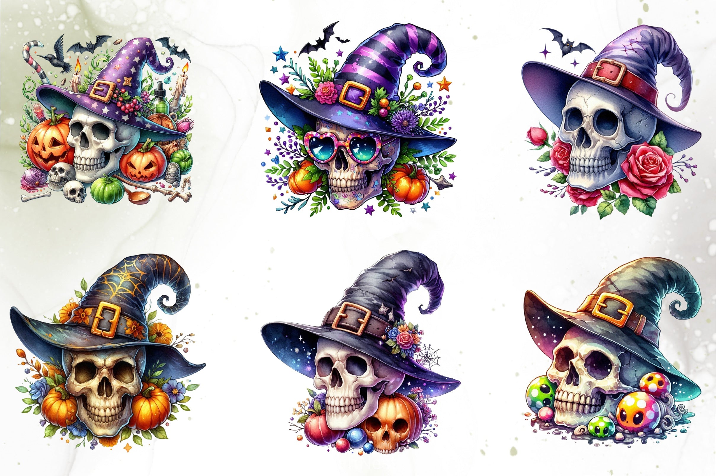 Witch Skull Clipart Bundle - CraftNest - Digital Crafting and Art