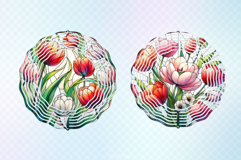 Tulip Flowers Stained Glass Clipart Bundle - CraftNest - Digital Crafting and Art