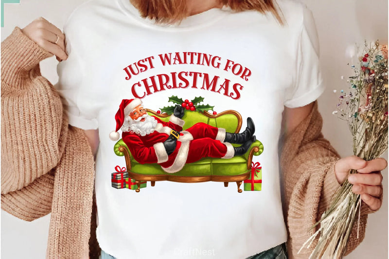 Just Waiting For Christmas Retro Clipart Bundle - CraftNest - Digital Crafting and Art