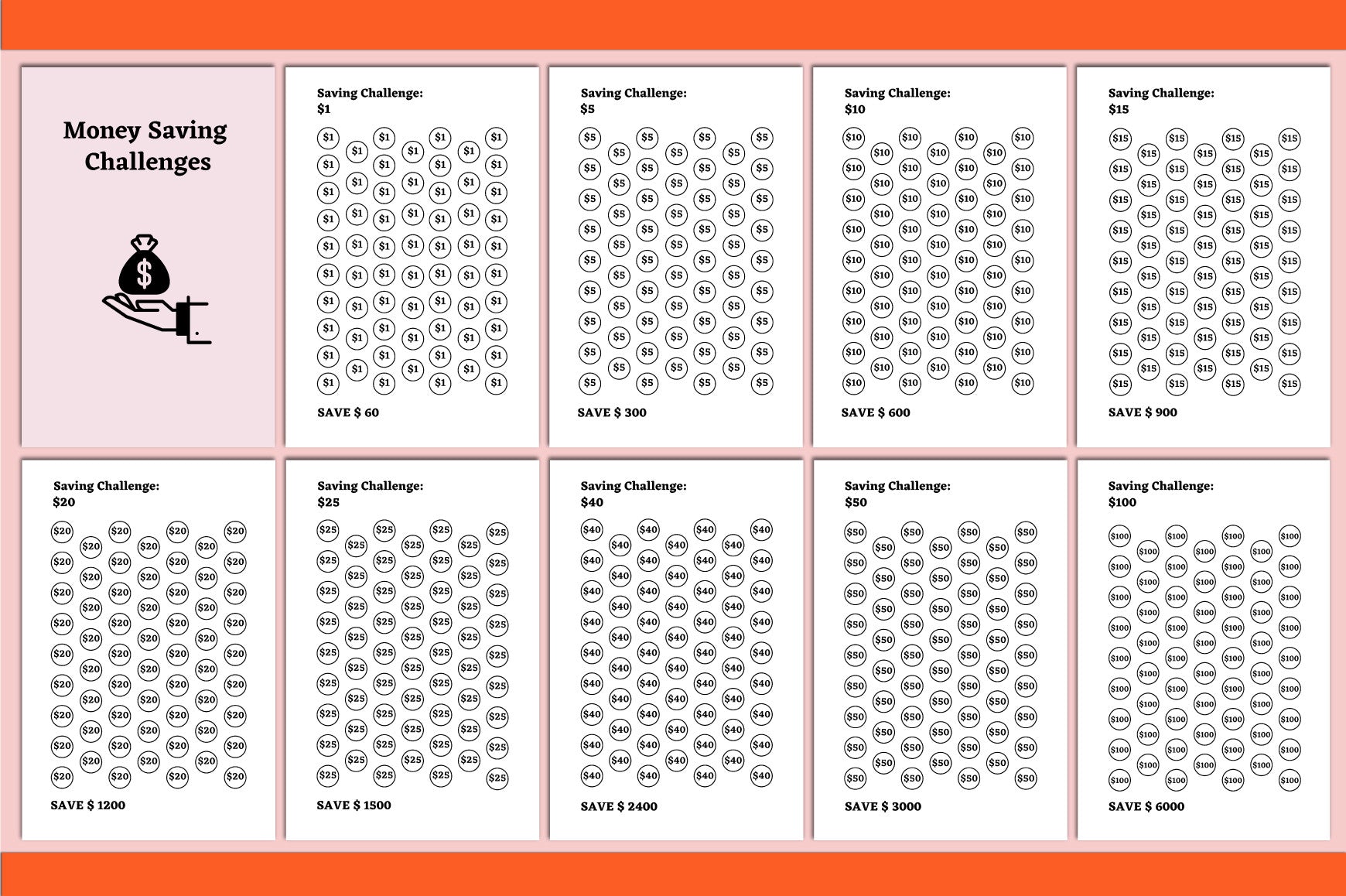 Money Savings Challenges Planner