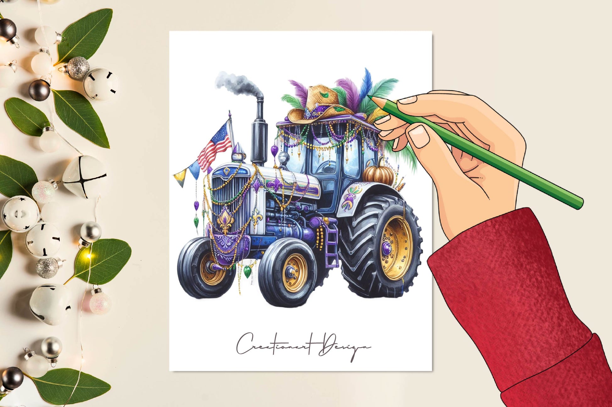 Mardi Gras Traktor Clipart Bundle - CraftNest - Digital Crafting and Art