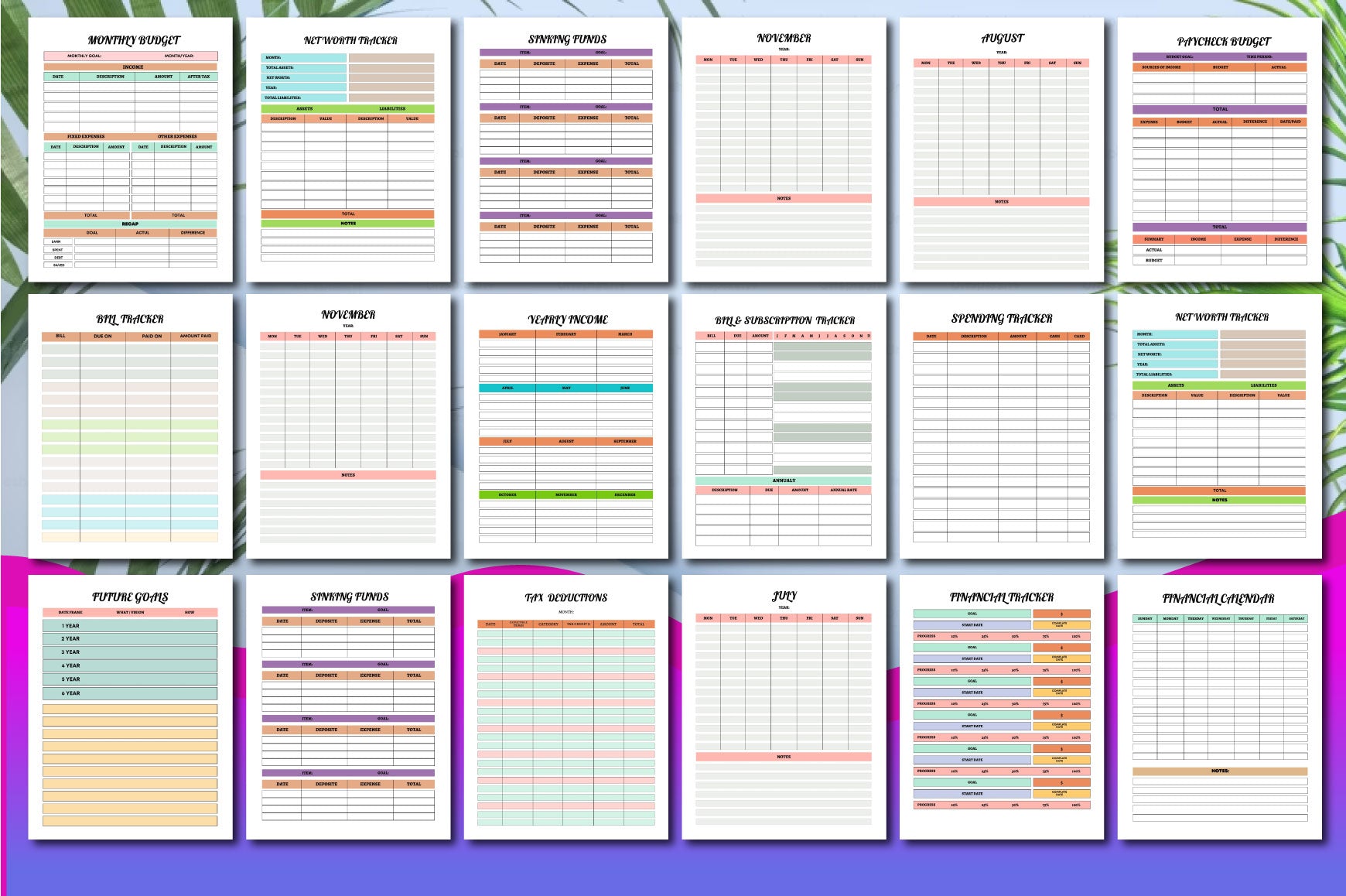 Rainbow Budget Planner