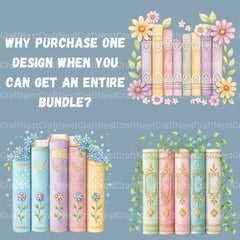 Books N Flowers Clipart Bundle - CraftNest - Digital Crafting and Art