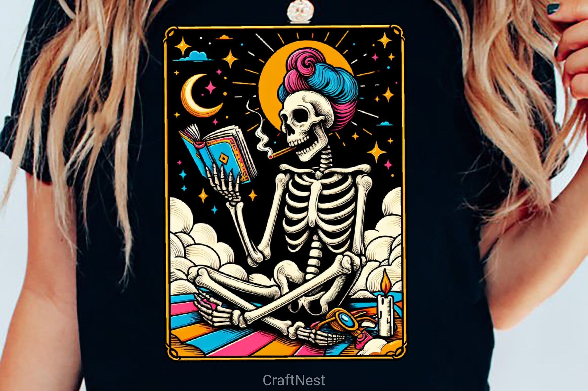 The Reader Tarot Card Reading Skeleton Clipart Bundle 1 - CraftNest - Digital Crafting and Art