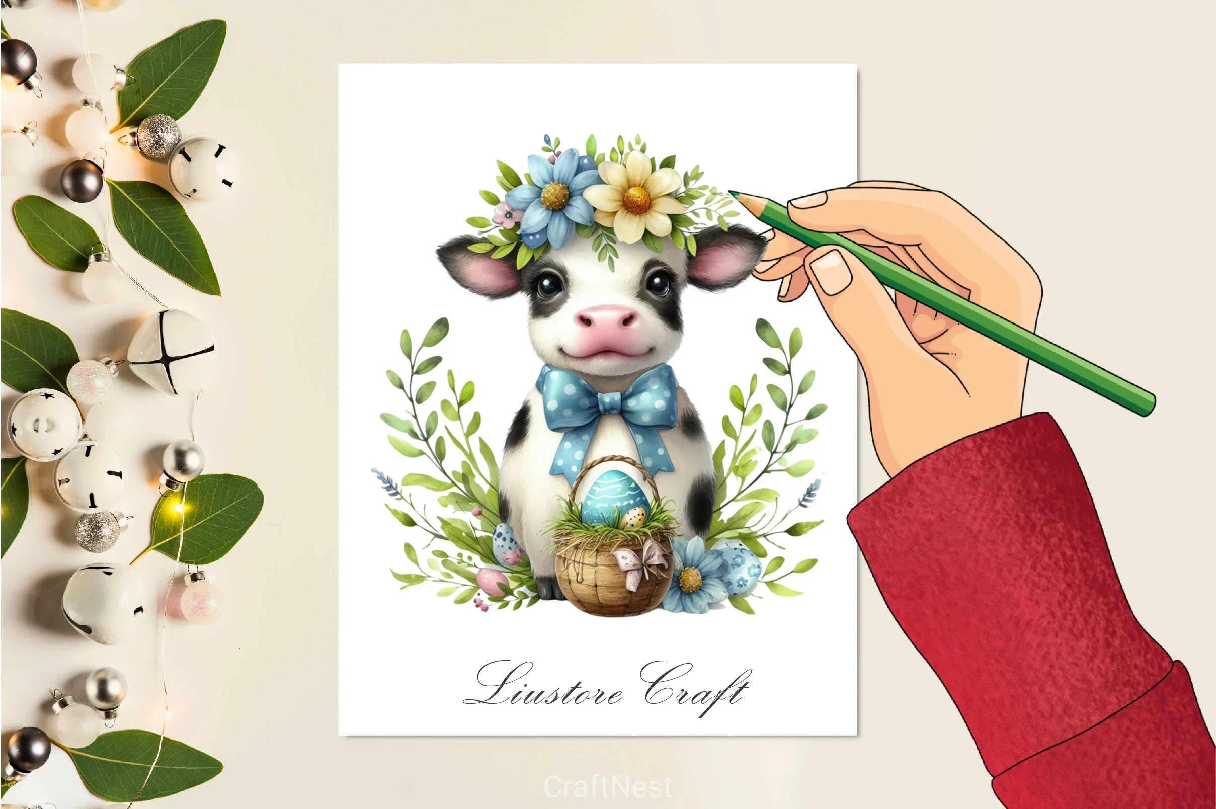 Easter Cow Clipart Bundle 3 - CraftNest - Digital Crafting and Art