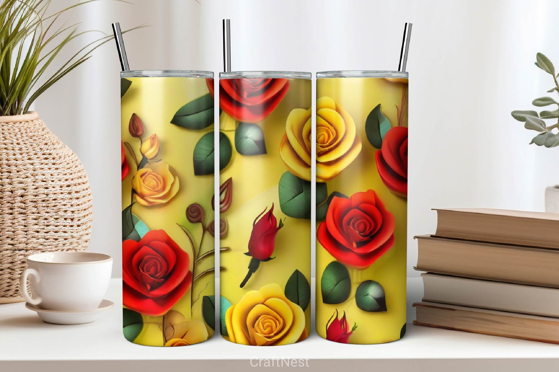 Flower Tumbler Wrap Bundle 35 - CraftNest - Digital Crafting and Art