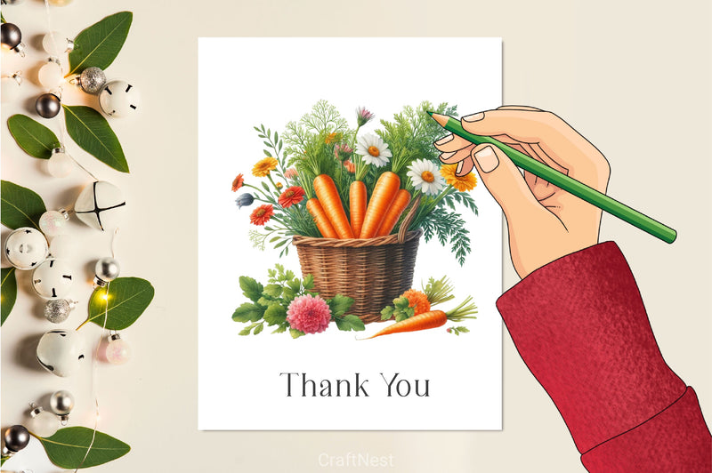 Carrot In Basket Clipart Bundle 2 - CraftNest - Digital Crafting and Art