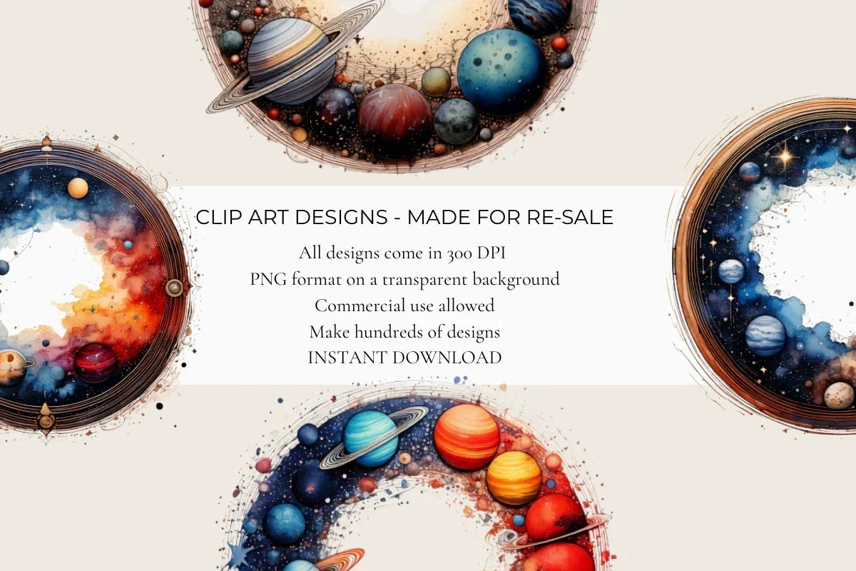 Solar System Frames Clipart - CraftNest - Digital Crafting and Art