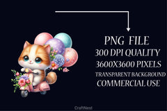 Cute Cat Scooter Clipart Bundle - CraftNest - Digital Crafting and Art