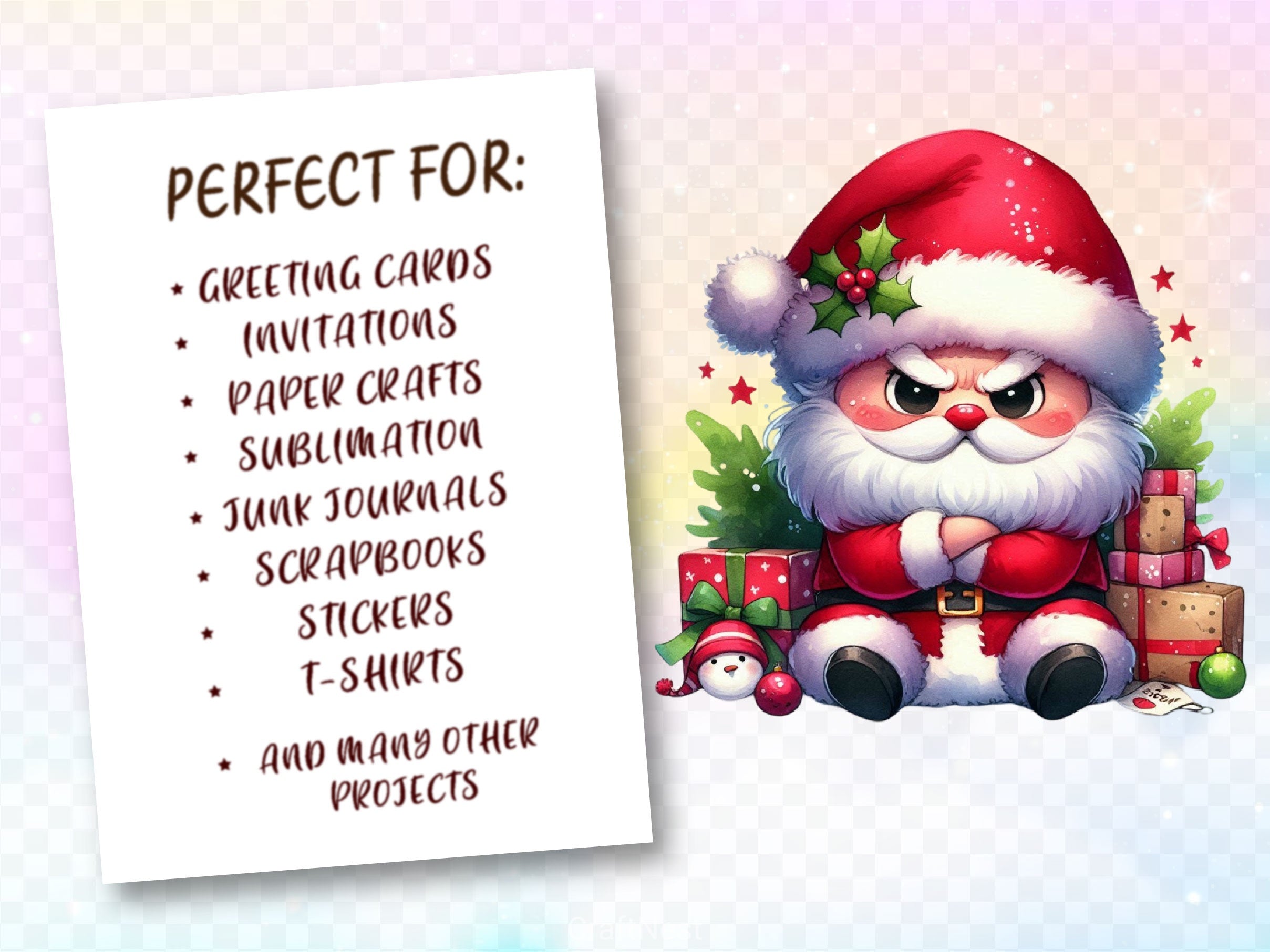 Christmas Grumpy Santa Clipart Bundle - CraftNest - Digital Crafting and Art