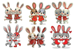 Christmas Bunnies Clipart Bundle 2 - CraftNest - Digital Crafting and Art