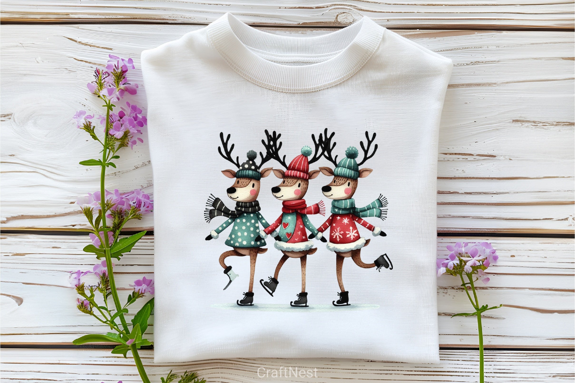 Christmas Reindeer Friends Clipart Bundle - CraftNest - Digital Crafting and Art