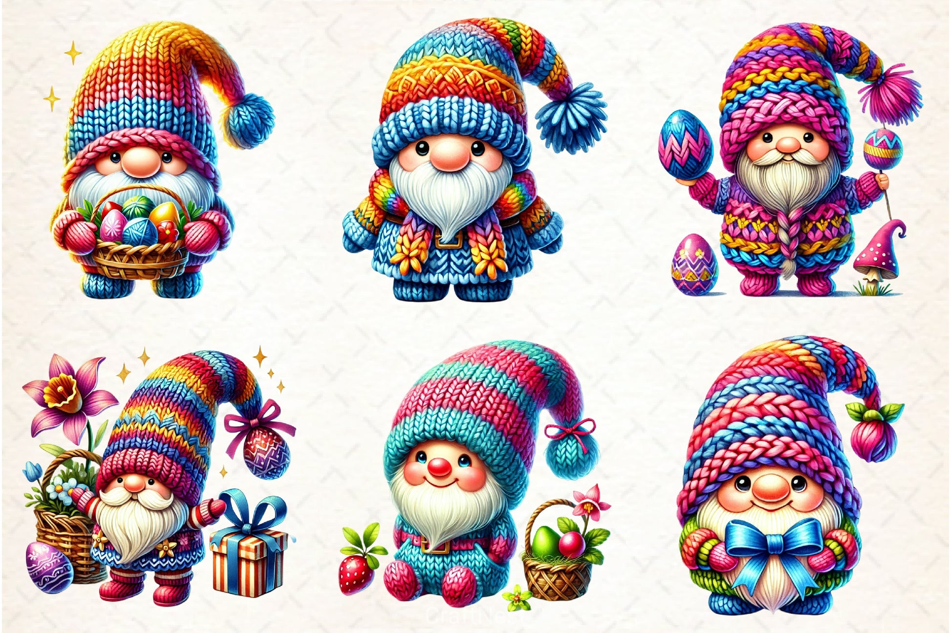 Easter Knitted Gnome Clipart Bundle - CraftNest - Digital Crafting and Art