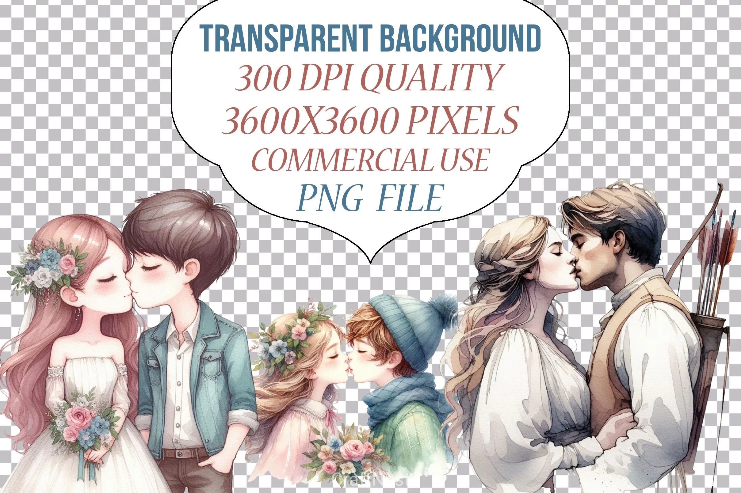 Kissing Couple Clipart Bundle - CraftNest - Digital Crafting and Art