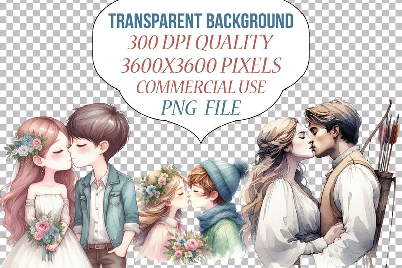 Kissing Couple Clipart Bundle - CraftNest - Digital Crafting and Art