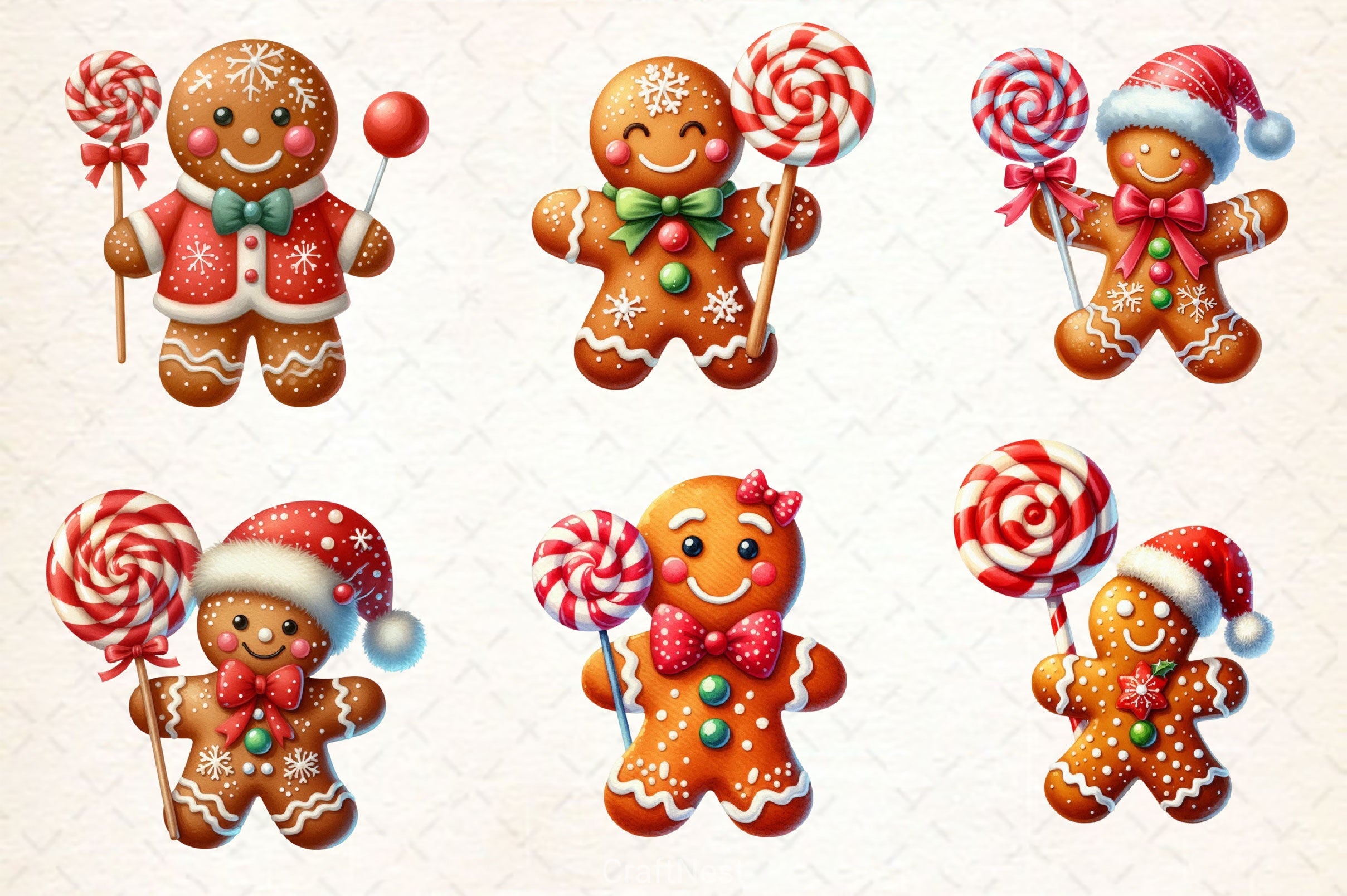Christmas Gingerbread Man Clipart Bundle 3 - CraftNest - Digital Crafting and Art