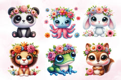 Crochet Animals And Flower Clipart Bundle - CraftNest - Digital Crafting and Art