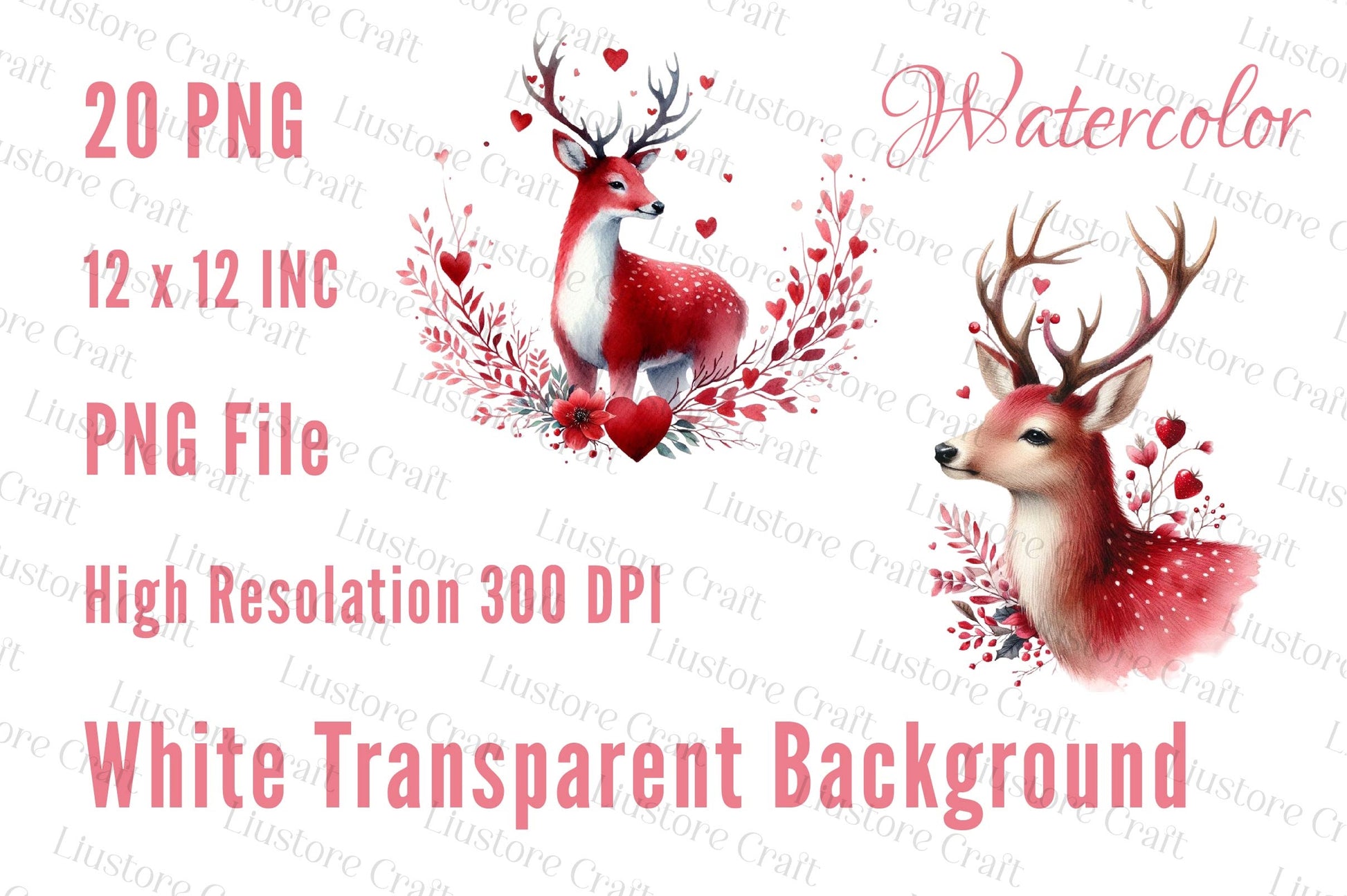 Valentines Deer Clipart Bundle - CraftNest - Digital Crafting and Art