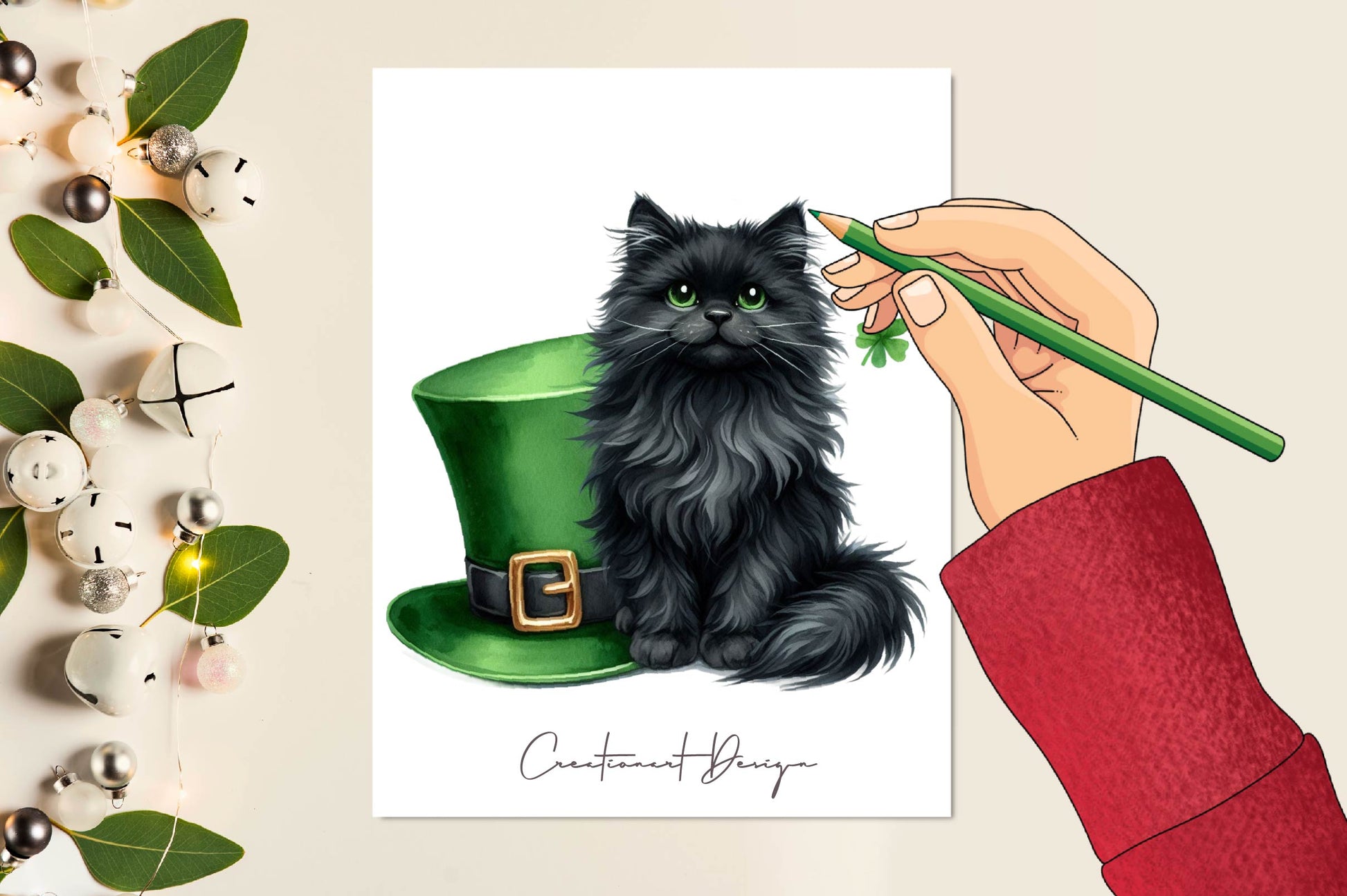 St Patrick's Black Cat Clipart Bundle - CraftNest - Digital Crafting and Art