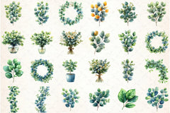 Eucalyptus Leaves Clipart Bundle 5 - CraftNest - Digital Crafting and Art
