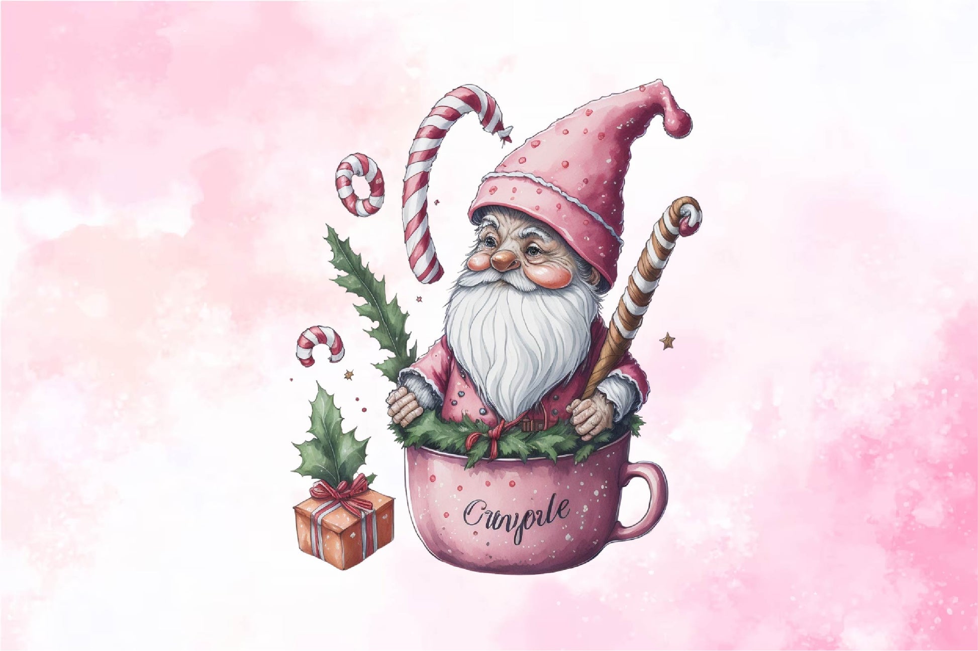 Christmas Gnome In A Cup Clipart Bundle 1 - CraftNest - Digital Crafting and Art