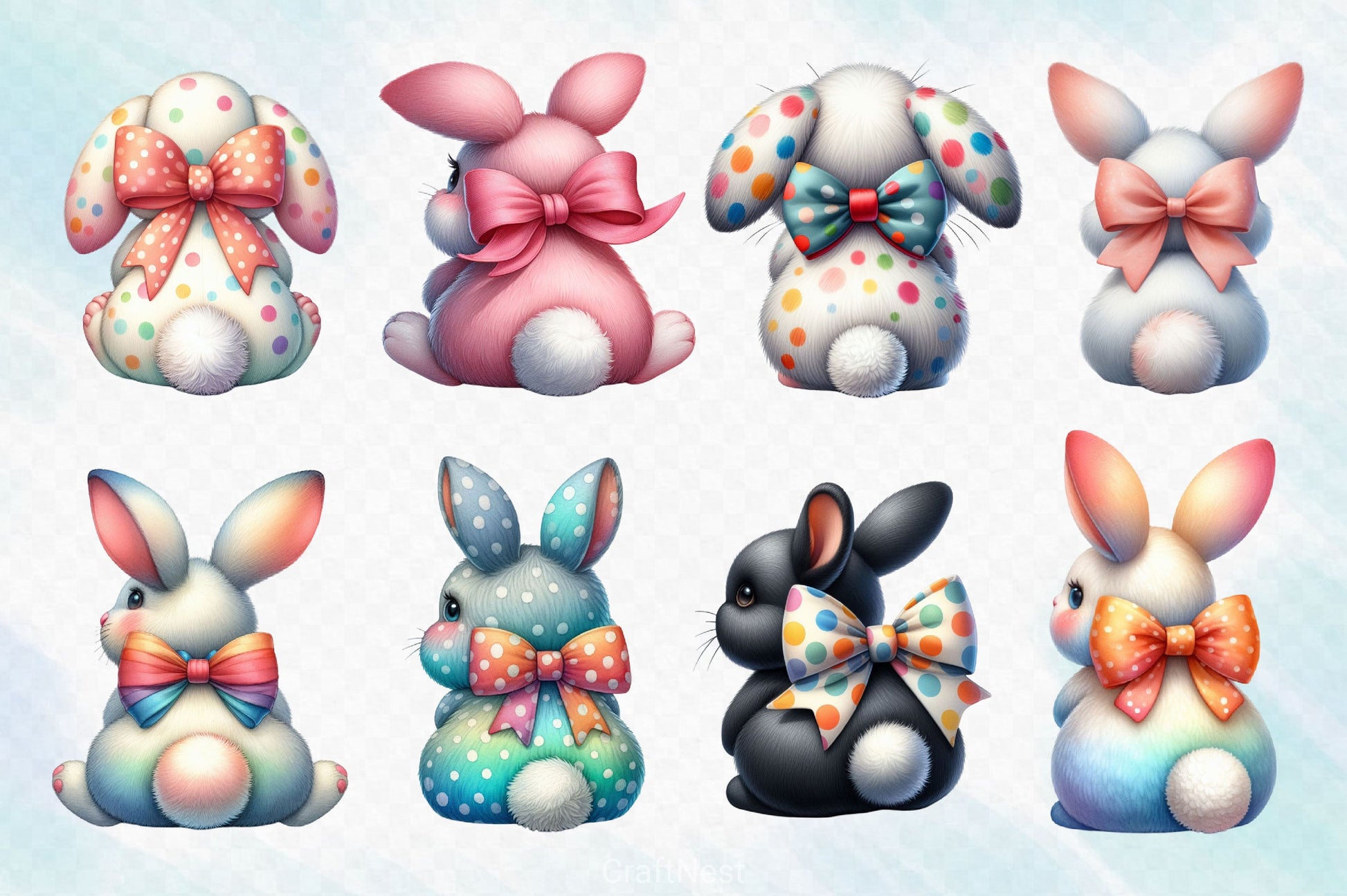 Funny Bunny Butt Clipart Bundle - CraftNest - Digital Crafting and Art