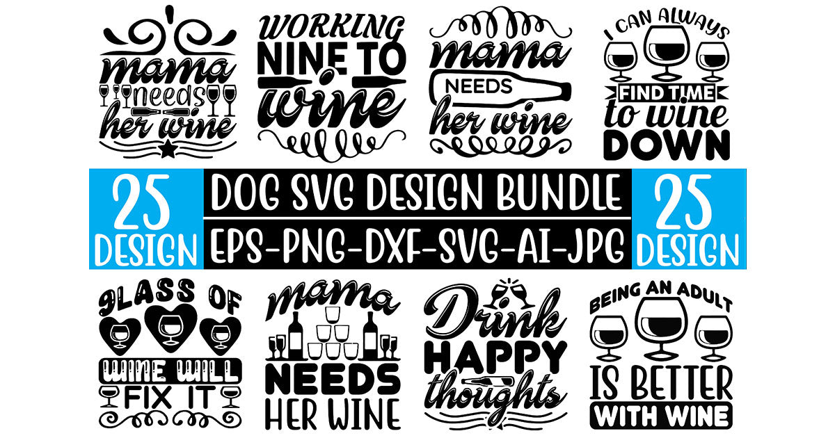 Wine SVG Bundle 4 - CraftNest - Digital Crafting and Art