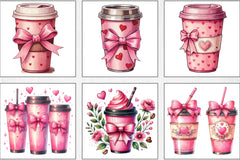 Valentine Coffee Cup Clipart Bundle - CraftNest - Digital Crafting and Art
