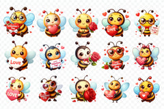 Bee Valentine's Day Clipart Bundle 2 - CraftNest - Digital Crafting and Art