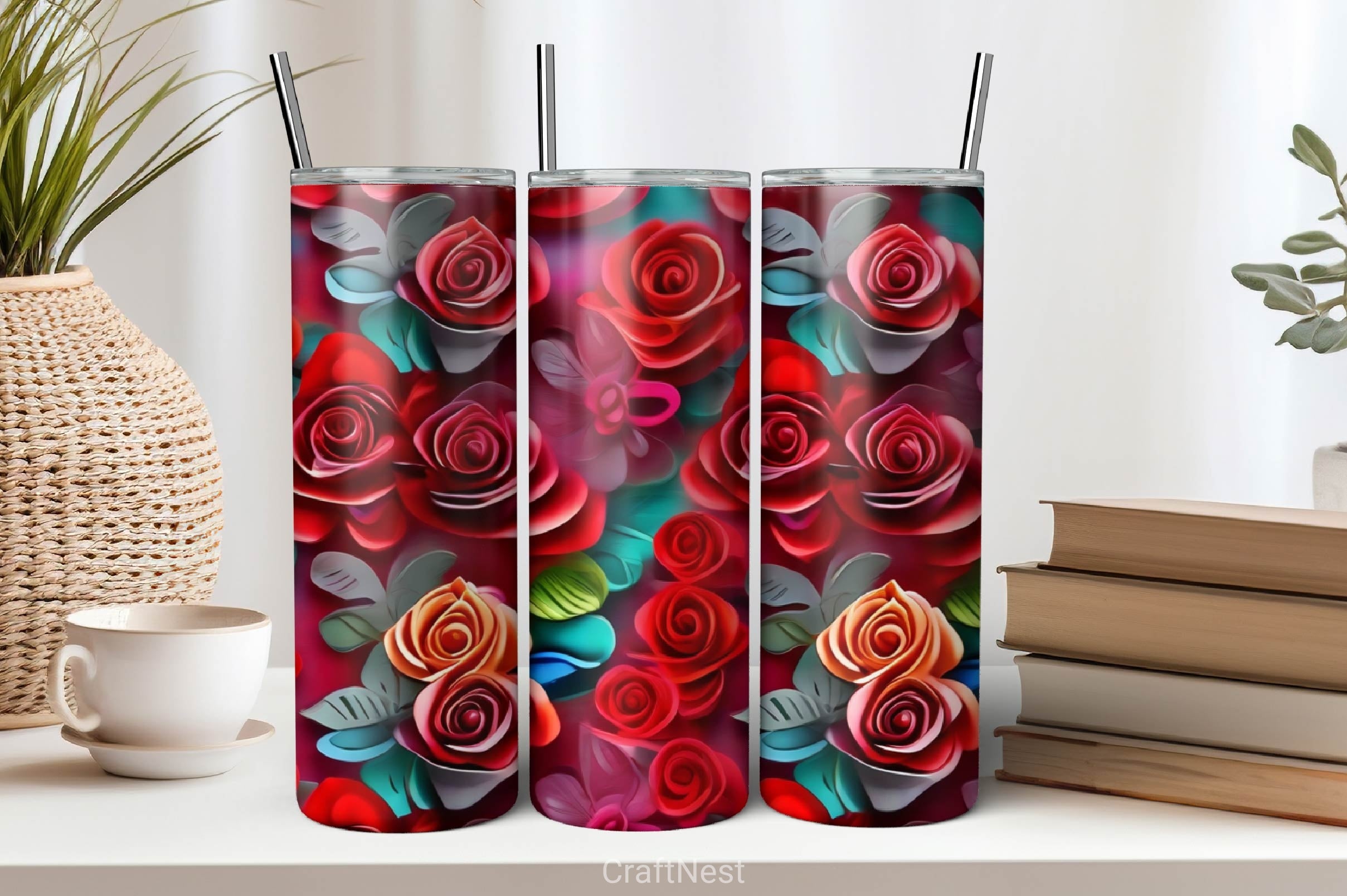 Flower Tumbler Wrap Bundle 2 - CraftNest - Digital Crafting and Art