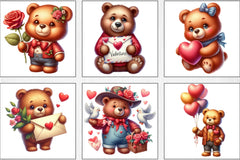 Valentine's Day Teddy Bear Clipart Bundle - CraftNest - Digital Crafting and Art