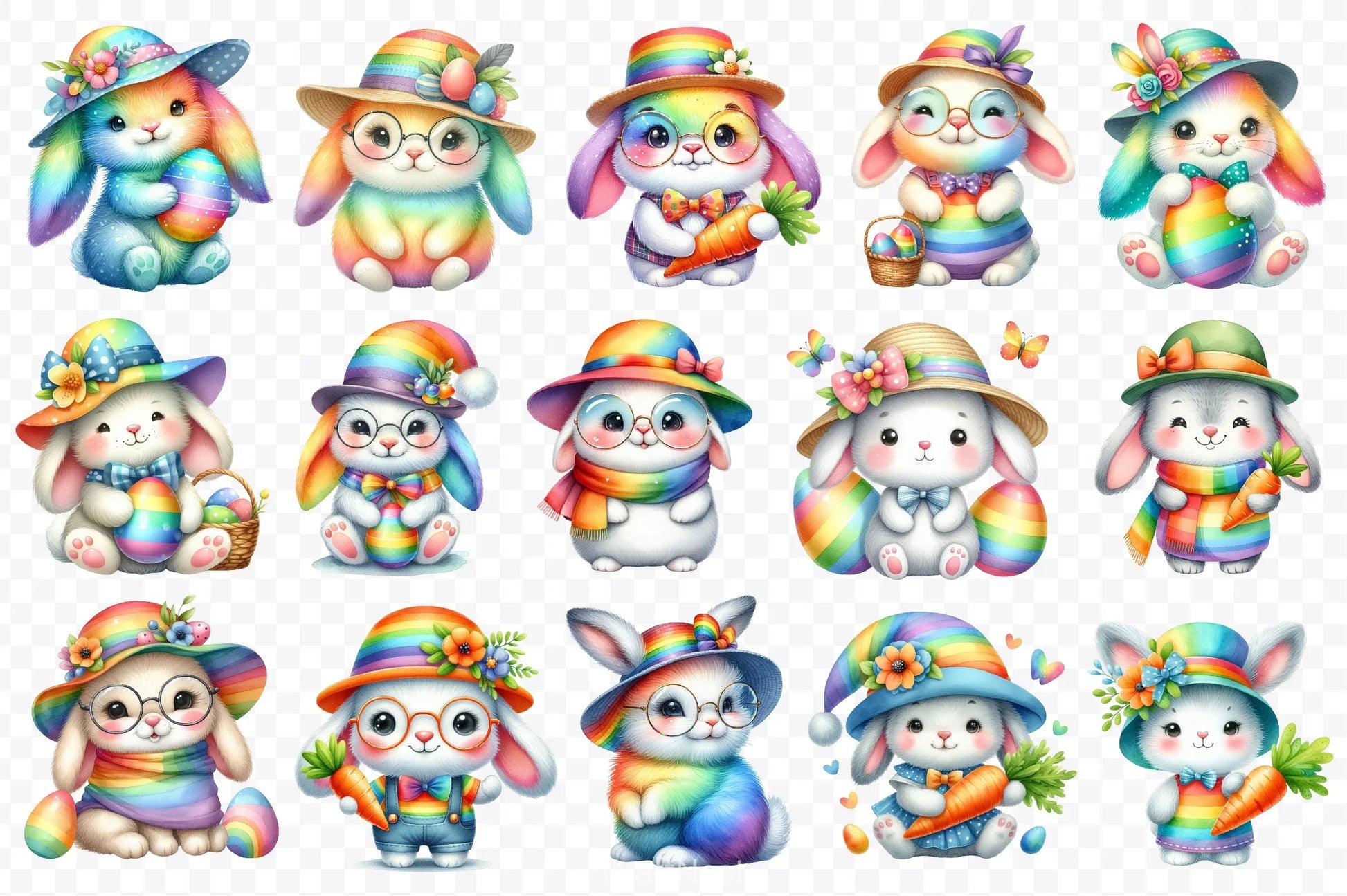 Easter Bunny Clipart Bundle 21 - CraftNest - Digital Crafting and Art