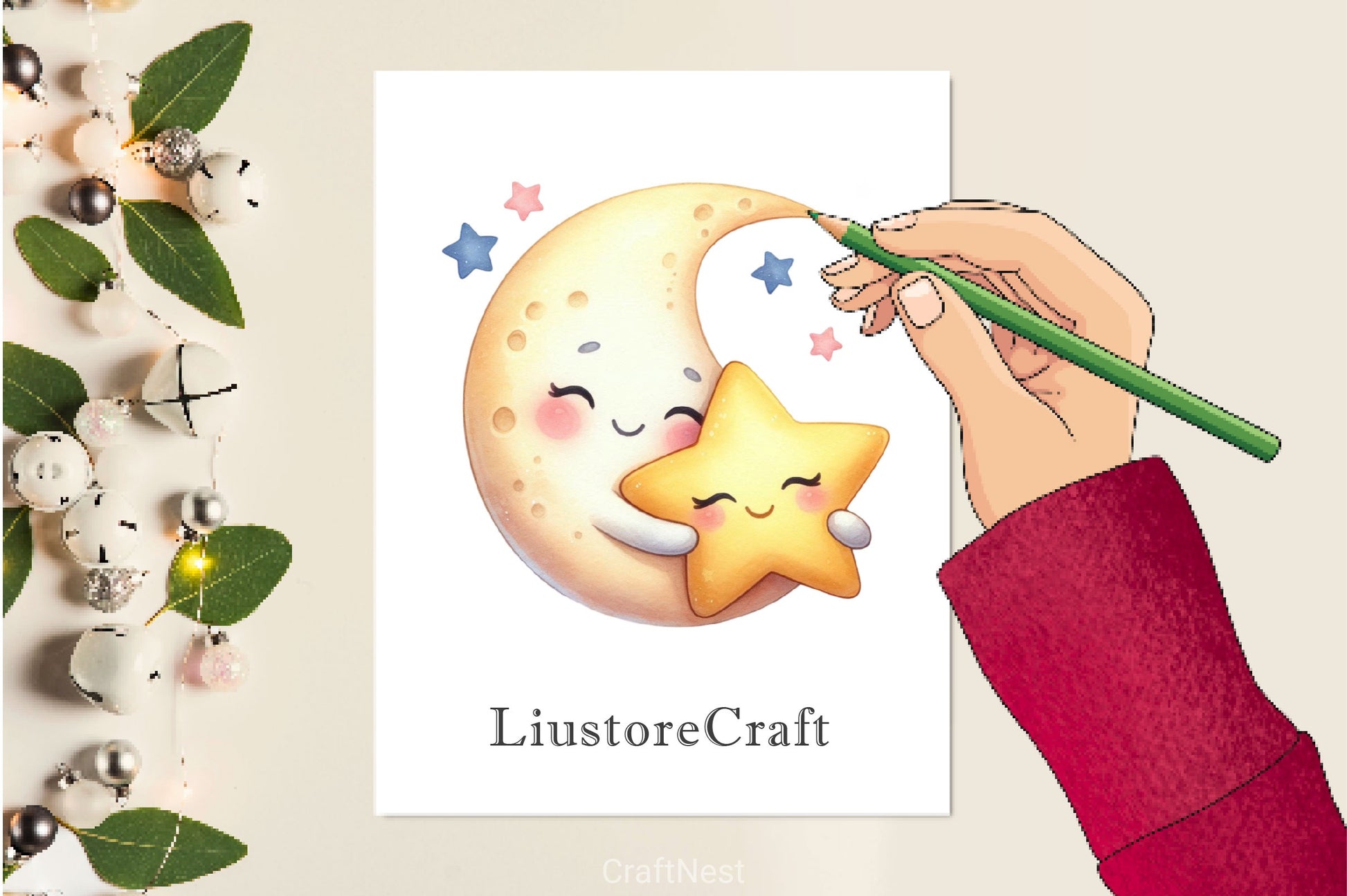 Sleepy Moon Clipart Bundle 3 - CraftNest - Digital Crafting and Art