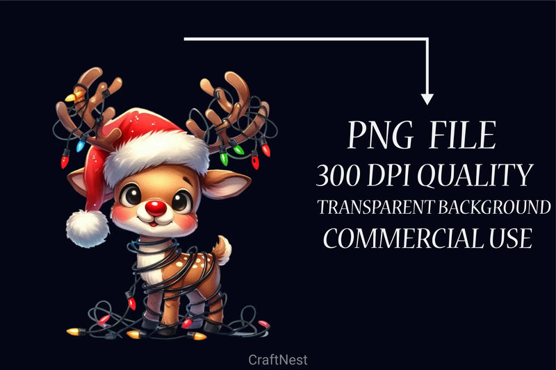 Christmas Reindeer Clipart Bundle - CraftNest - Digital Crafting and Art