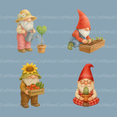 Gnomes Gardening 2 Clipart Bundle - CraftNest - Digital Crafting and Art