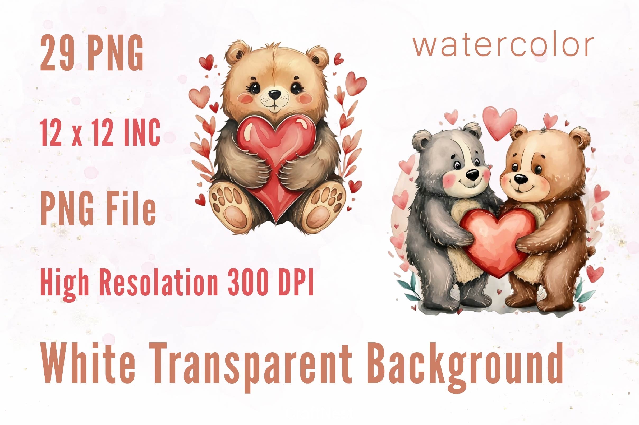 Cute Love Couples Teddy Bears Clipart Bundle - CraftNest - Digital Crafting and Art