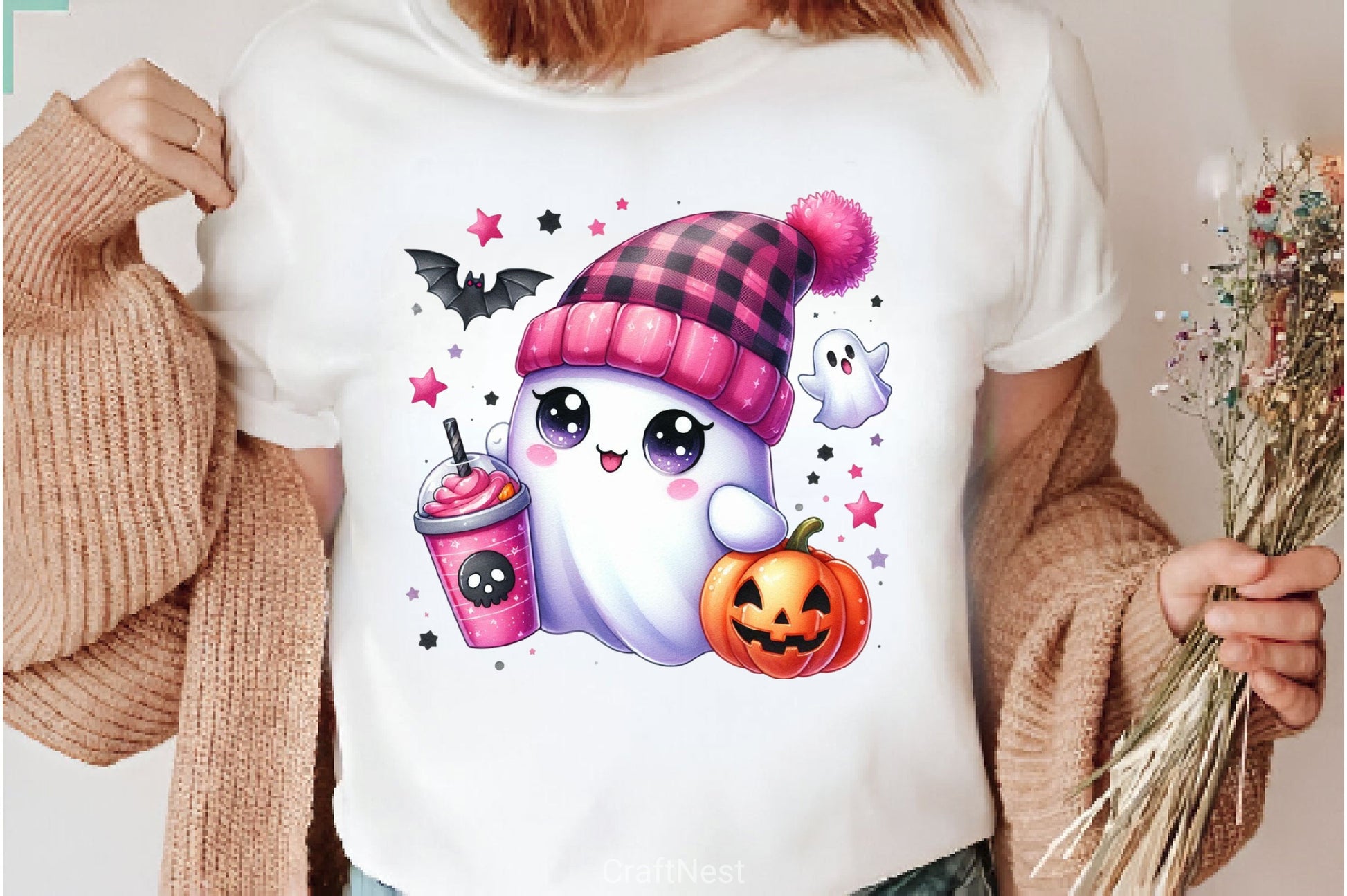 Cute Ghost Cute Halloween Clipart Bundle 22 - CraftNest - Digital Crafting and Art