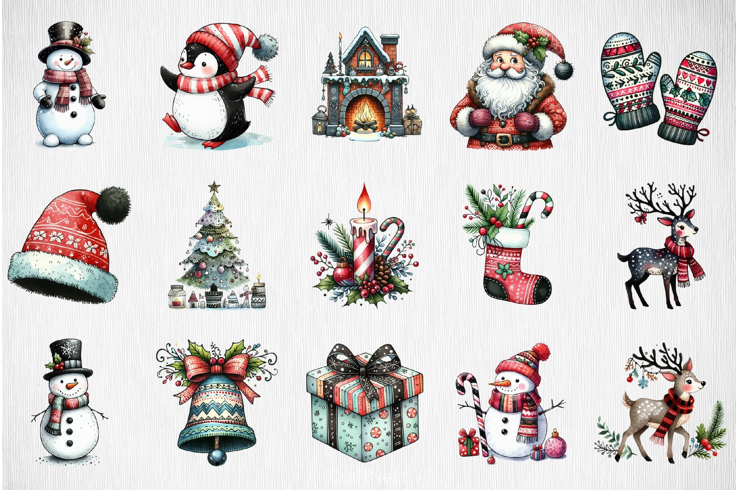 Winter Christmas Clipart Bundle - CraftNest - Digital Crafting and Art
