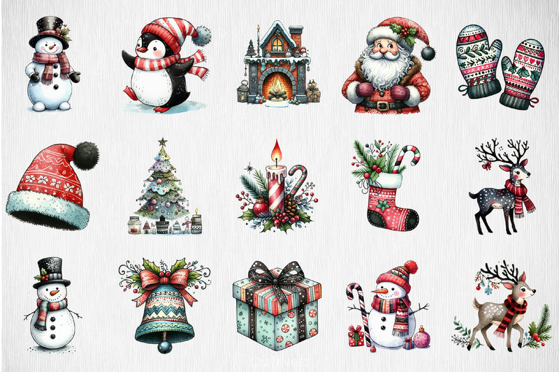 Winter Christmas Clipart Bundle - CraftNest - Digital Crafting and Art