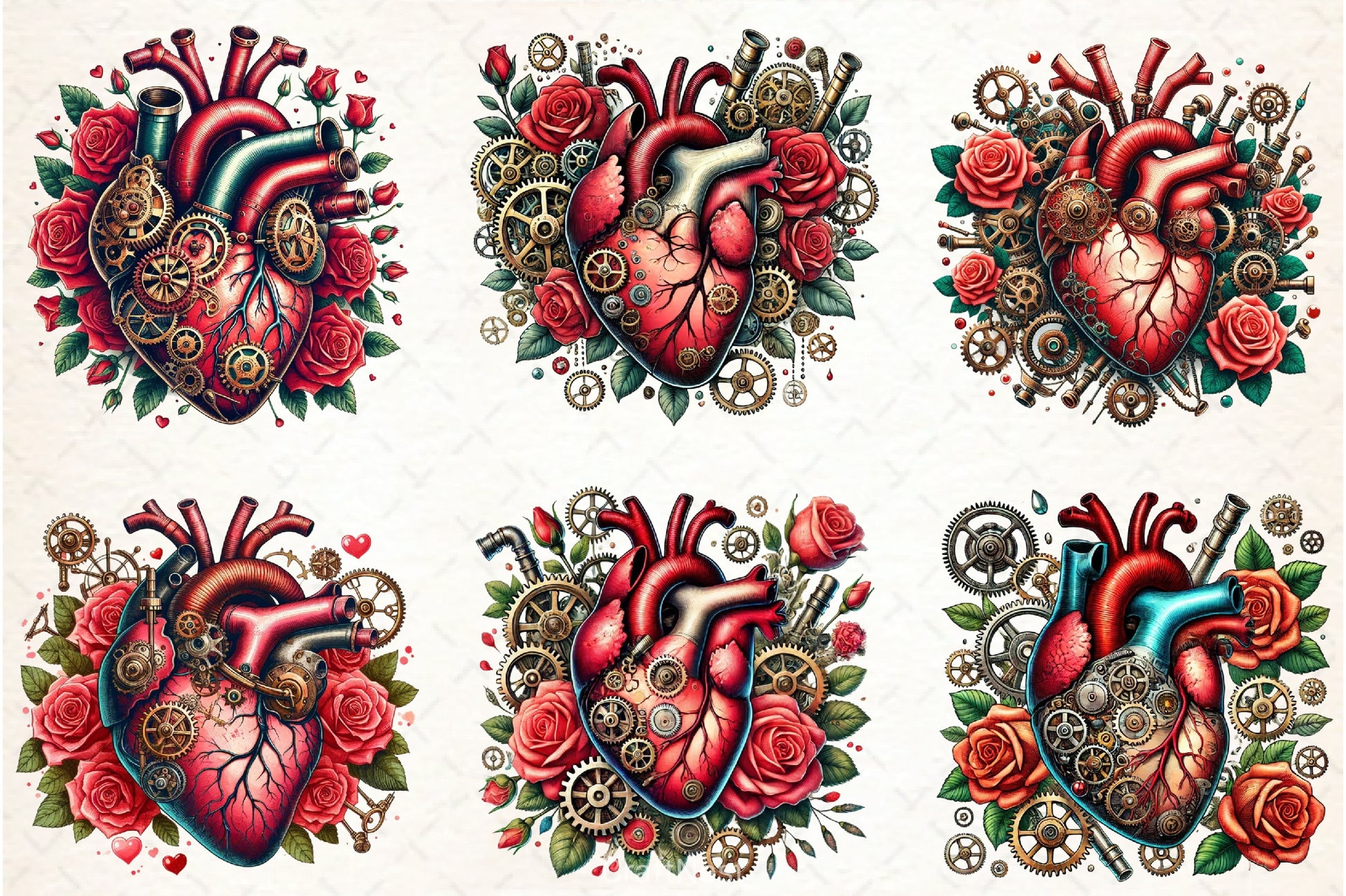 Steampunk Heart Clipart Bundle - CraftNest - Digital Crafting and Art