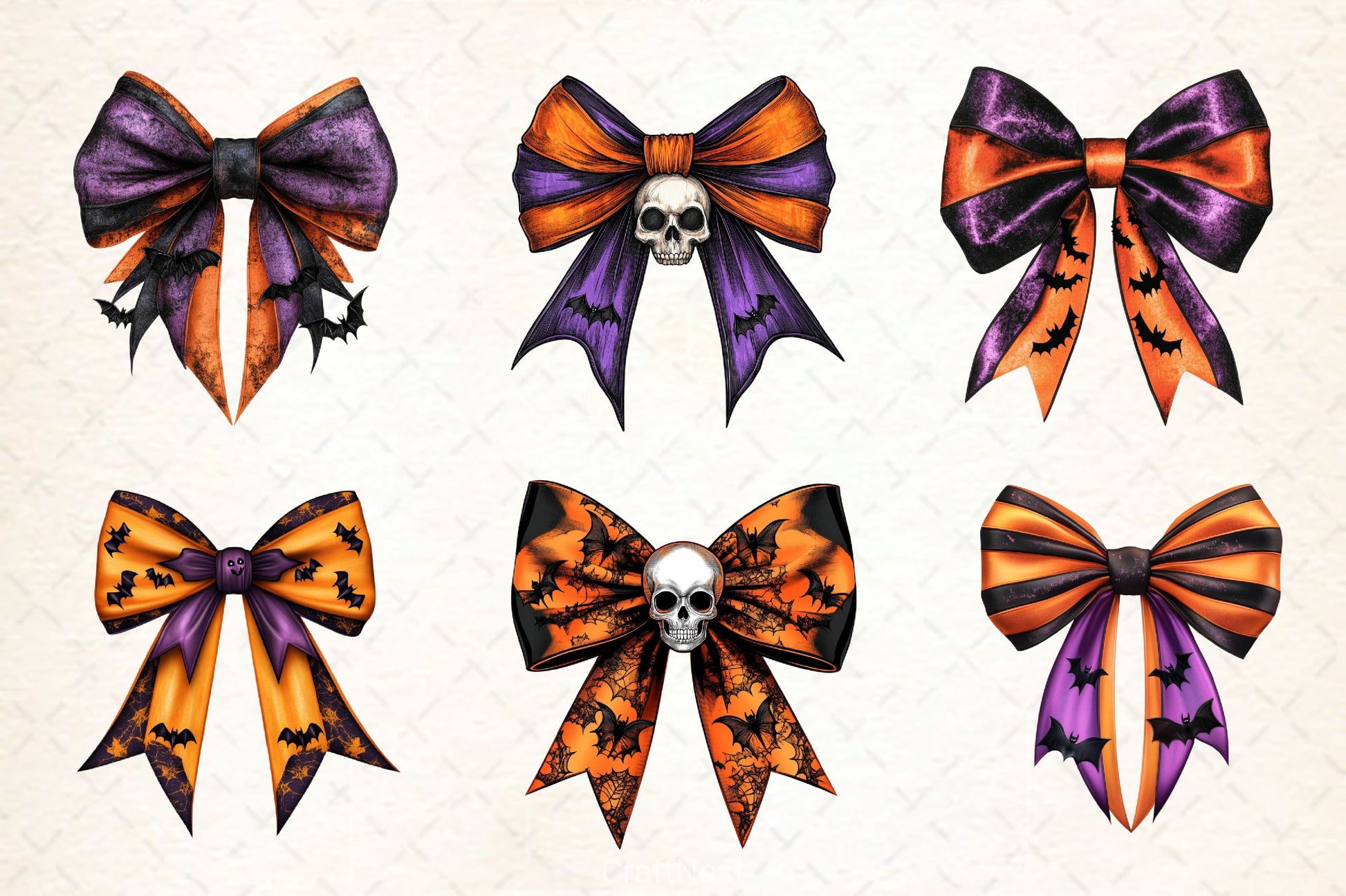 Halloween Bow Copy Clipart Bundle - CraftNest - Digital Crafting and Art