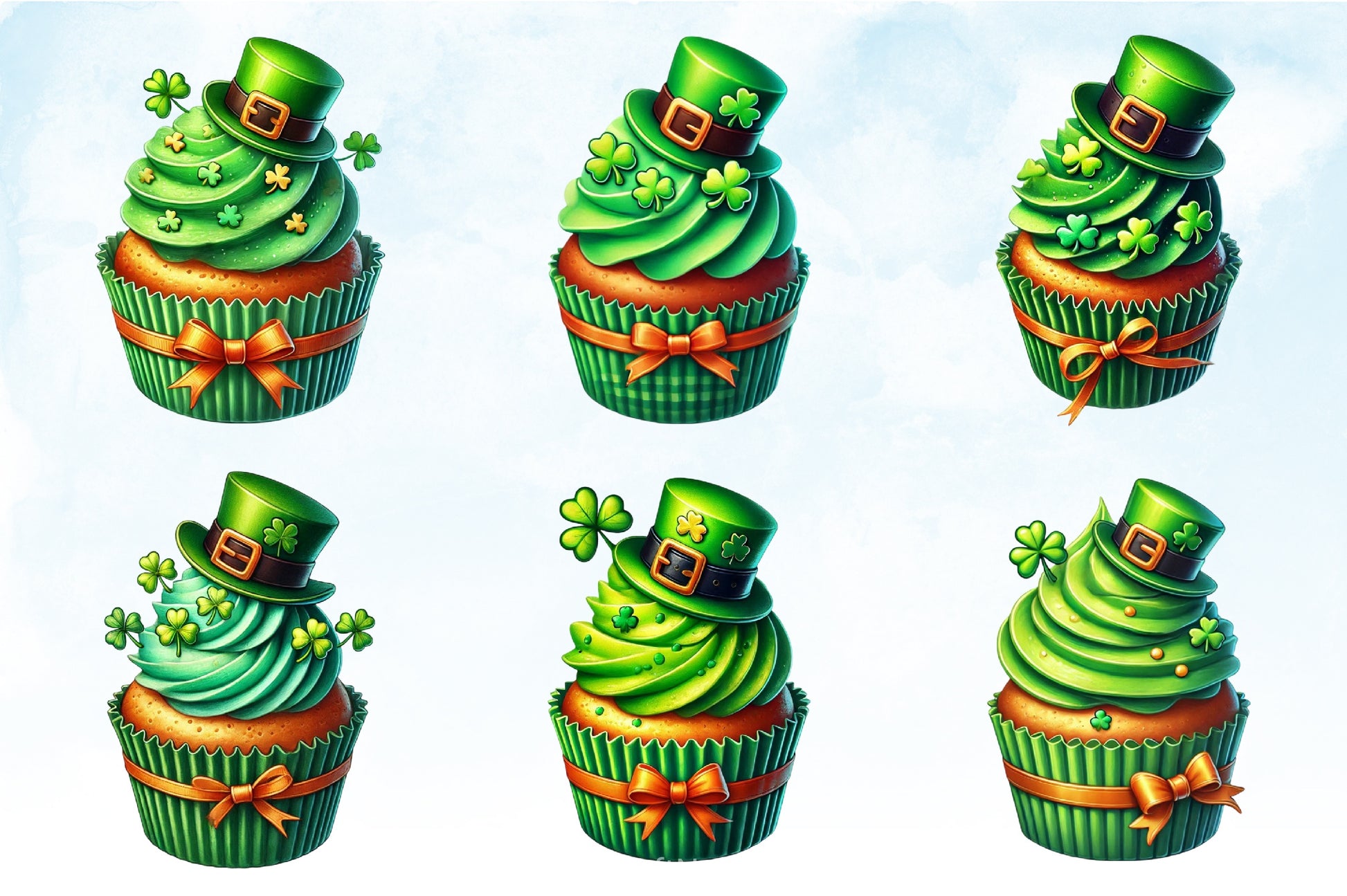 St Patrick's Day Cupcake Clipart Bundle - CraftNest - Digital Crafting and Art