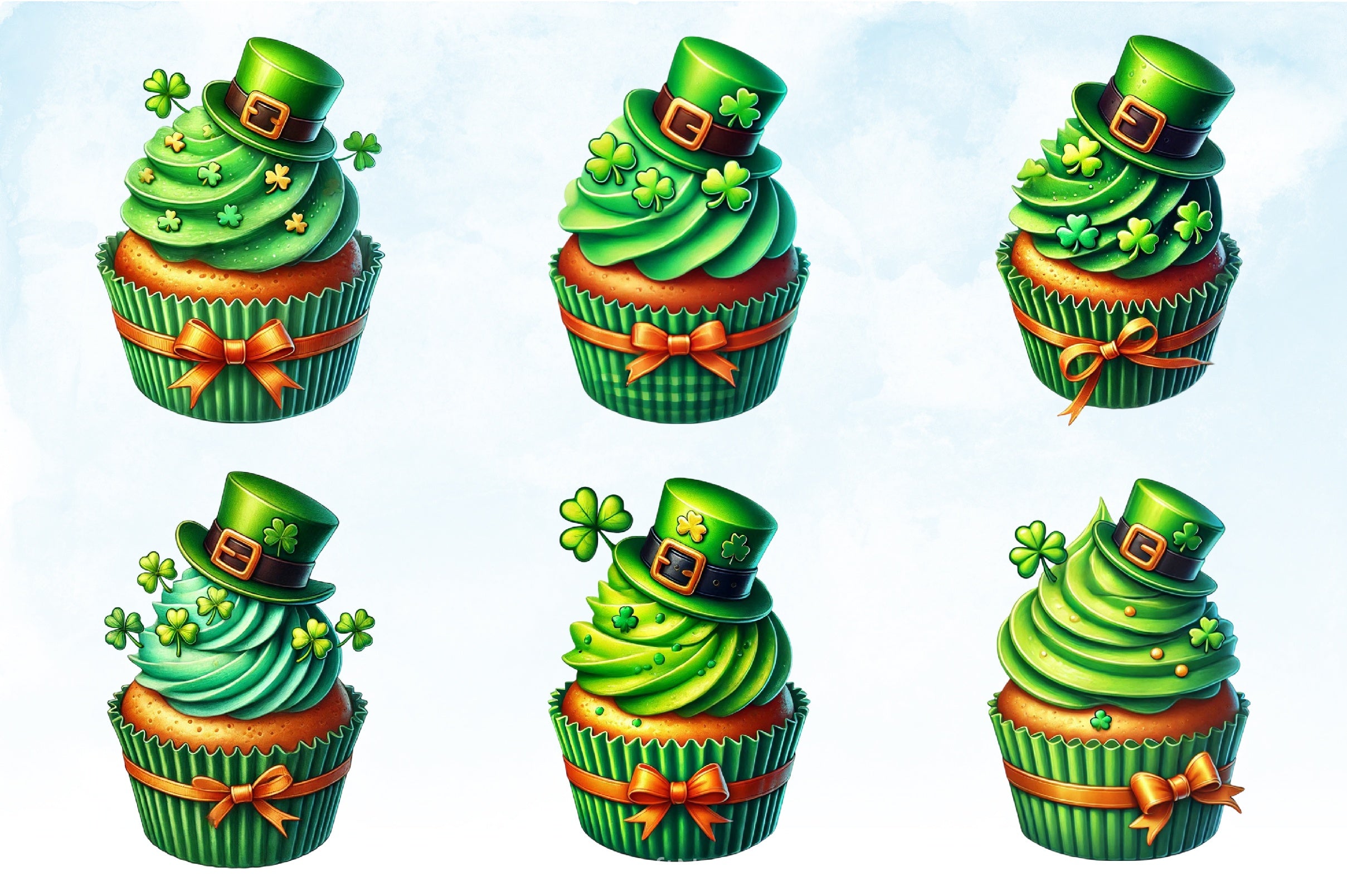 St Patrick's Day Cupcake Clipart Bundle - CraftNest - Digital Crafting and Art