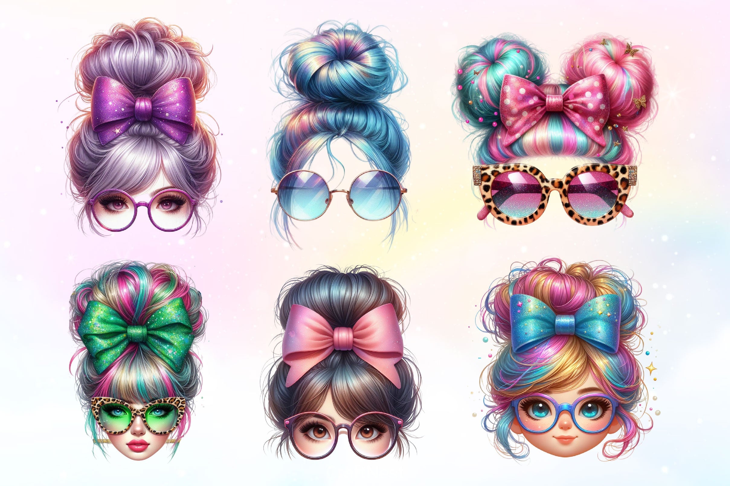 Messy Bun Mom Hair Clipart Bundle - CraftNest - Digital Crafting and Art